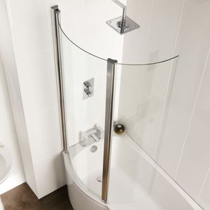 Eastbrook Type 2 badwand met vouwdeur 85x150cm links chroom