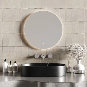 Hotbath Cobber ronde spiegel met LED-verlichting en verwarming 60cm