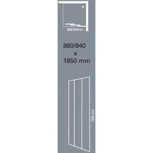 Plieger Economy schuifdeur 3-delig 2.2mm acryl 88/94x185cm aluminium