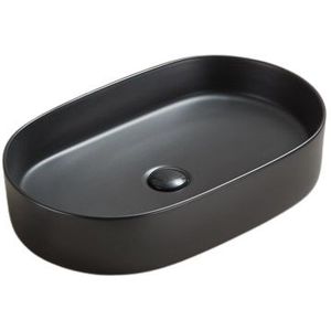 Lambini Designs Mira waskom keramiek 60x38cm zwart mat