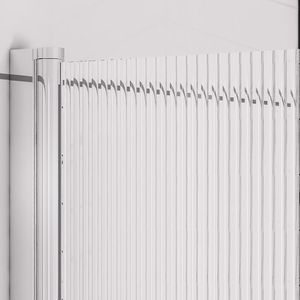 Eastbrook Fluted badwand met ribbelglas 80x140cm links chroom