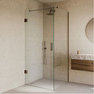 Saniclear Modern Antique douchecabine 100x70 met 70cm deur verouderd messing