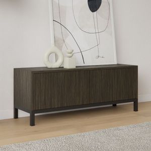 Livli Canberra staand tv meubel 160cm eiken charcoal ribbelfront