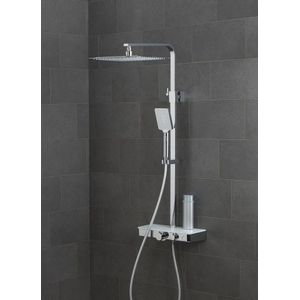 Schutte Ocean complete regendouche inclusief thermostaatkraan en planchet chroom/wit