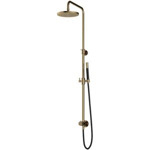 Hotbath Cobber M438 stortdouche met staafhanddouche en 30cm hoofddouche messing gepolijst