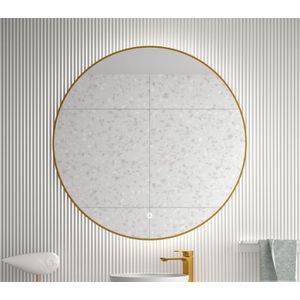 Muebles Globe ronde spiegel goud met LED-verlichting 100cm