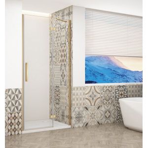 Gelco Trinity douchedeur 100cm rechts met helder glas goud