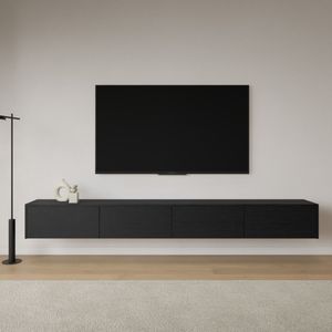 Livli Melbourne zwevend tv meubel 280cm zwart eiken