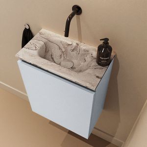 Mondiaz Ture DLux toiletmeubel 40cm clay met wastafel glace midden zonder kraangat