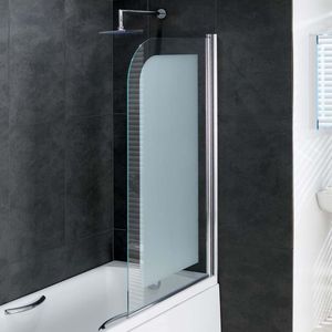Eastbrook Volente frosted badwand 85x150cm met 6mm veiligheidsglas chroom