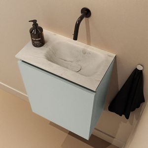 Mondiaz Ture DLux toiletmeubel 40cm greey met wastafel opalo rechts zonder kraangat