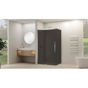 Van Rijn ST09 hoekcabine met rookglas 90x120cm chroom