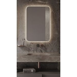 Martens Design Vegas spiegel met LED verlichting, spiegelverwarming en sensor 45x90cm geborsteld brons