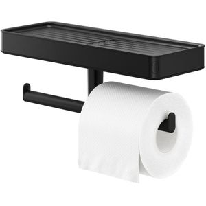 Tiger Carv toiletrolhouder met planchet zwart
