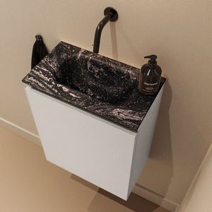 Mondiaz Ture DLux toiletmeubel 40cm linen met wastafel lava midden zonder kraangat