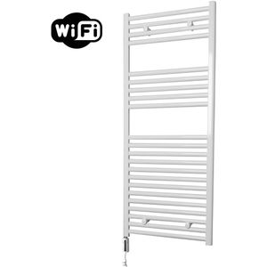 Sanicare elektrische design radiator 45x112cm wit met WiFi en thermostaat links wit