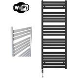 Sanicare Moda elektrische radiator 60x160cm zwart mat met WiFi en thermostaat links chroom