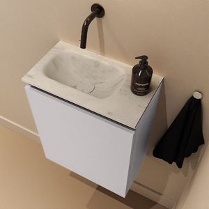 Mondiaz Ture DLux toiletmeubel 40cm cale met wastafel opalo links zonder kraangat