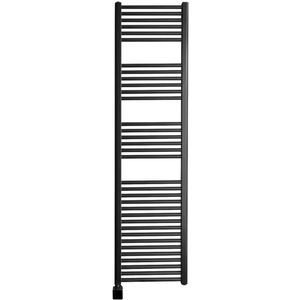 Sanicare elektrische design radiator 45x172cm zwart met Bluetooth en thermostaat links chroom