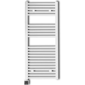 Sanicare elektrische design radiator 45x112cm wit met Bluetooth en thermostaat links zwart