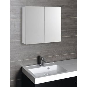 Aqualine Vega spiegelkast 80x70x18cm 2 deuren wit