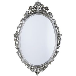 Sapho Desna ovale barok spiegel zilver antique 80x100