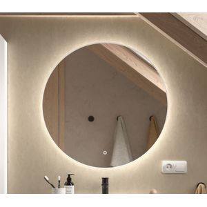 Muebles Globe ronde spiegel wit met LED-verlichting 60cm