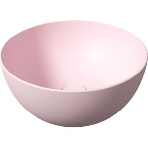Salenzi Unica Round ronde opbouw wastafel waskom mat roze 40x20cm