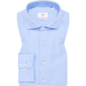 SLIM FIT Linen Shirt in azuurblauw vlakte