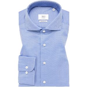 COMFORT FIT Overhemd in hemelsblauw gestructureerd