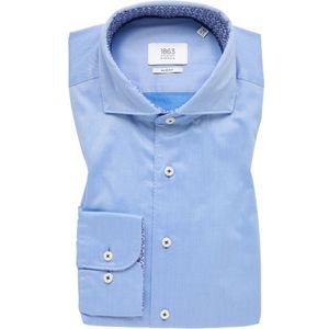 SLIM FIT Soft Luxury Shirt in middenblauw vlakte