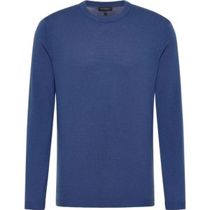 Gebreide pullover in blauw vlakte