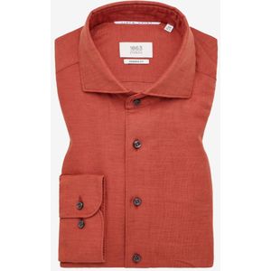 MODERN FIT Linen Shirt in donkerrood vlakte