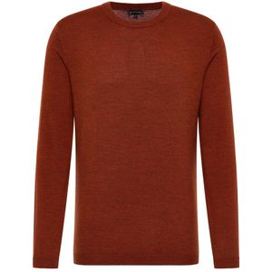 Gebreide pullover in oranje vlakte