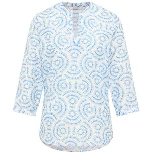 Tuniek in azuurblauw gedrukt