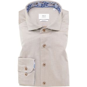 MODERN FIT Soft Luxury Shirt in hazelnoot vlakte