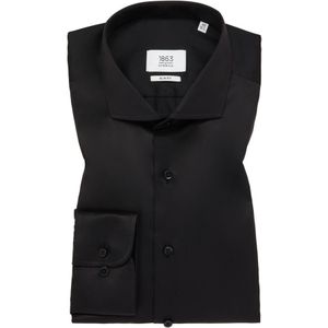 SLIM FIT Luxury Shirt in zwart vlakte