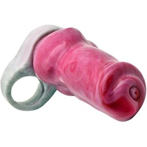 Silliconen Penissleeve Dog Yorky Roze-Grijs Extend My Dick