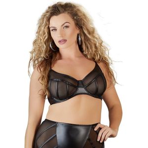 Wetlook Plus Size Beha - Zwart