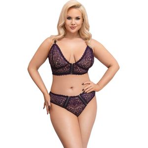 Cottelli Bralette en Slip - Paars
