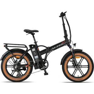 Altec Vectra - Fatbike Vouwfiets - Mat Zwart - 20 inch - Accu 468Wh (36V, 13Ah) - 250W (60Nm) Achterwielmotor - Shimano 8 Versnellingen