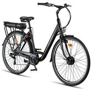 Altec Moven E-bike 28 inch – 53 cm – Voorwielmotor – 518Wh – Shimano 7-speed – Zwart Glans