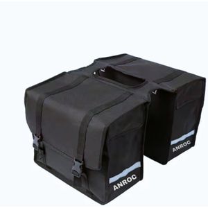 Anroc Dubbele fietstas 46L zwart - Waterdicht en Reflecterend