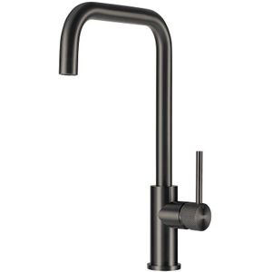 Lorreine MEDWAY-GUNMETAL-XX Eéngreeps GunMetal keukenkraan LUXX Series met luxe hendel, passend bij alle Lorreine GunMetal spoelbakken.