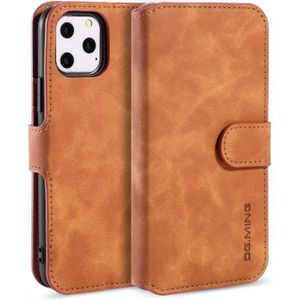 Dg. MING retro olie kant horizontale flip case met houder & kaartsleuven & portemonnee voor iPhone 11 Pro Max (bruin)