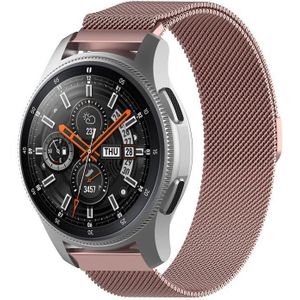 Voor Huami Amazfit GTS 20mm / BIP U Pro Milanese magnetische metalen horlogeband (Rose Pink)