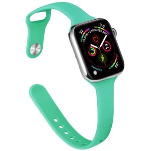 Afslanken Siliconenvervanging horlogeband voor Apple Watch Series 7 41mm / 6 & SE & 5 & 4 40mm / 3 & 2 & 1 38mm (SPEARMINT GROEN)