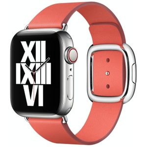 Modern Style Lederen horlogeband voor Apple Watch Series 6 & SE & 5 & 4 44mm / 3 & 2 & 1 42mm (Watermeloen Rood)