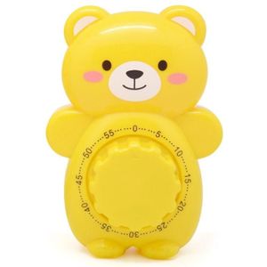 3 PCS Cartoon Bear Timer Keuken Gadget Mechanische Timer (Geel)