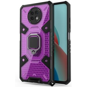 Voor Xiaomi Redmi Note 9 5G Space PC + TPU Ringhouder Beschermhoes (Paars)